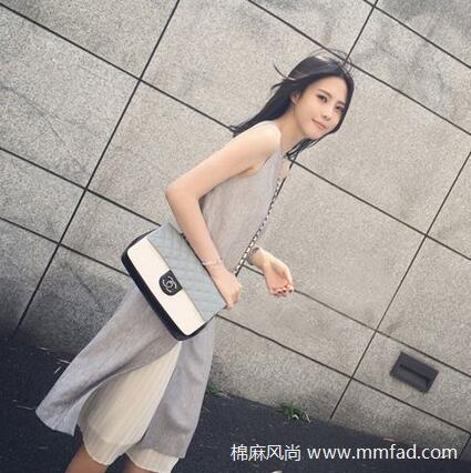 新款棉麻连衣裙女装裙子沙滩长裙春秋季中长款连衣裙